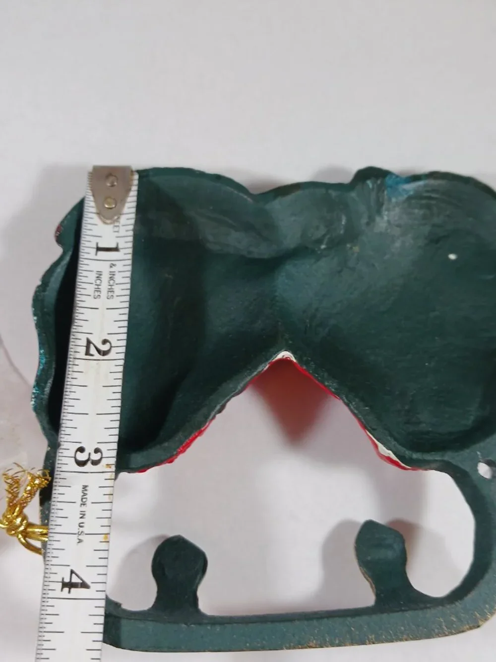 French Vintage Hand Painted Cast Iron Double Coat Hook Strawberry
